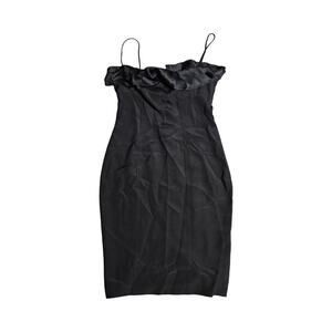 Jay Godfrey Black Ruffle Mini Dress Size: 4